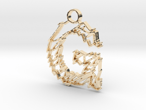 Sketch "G" Pendant in 14K Yellow Gold