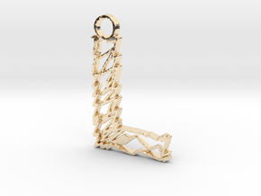 Sketch "L" Pendant in 14K Yellow Gold