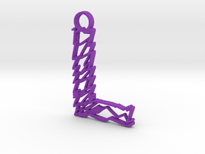 Sketch "L" Pendant in Purple Processed Versatile Plastic