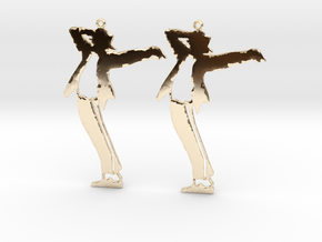 Michael Jackson Earrings Ver.1 in 14k Gold Plated Brass