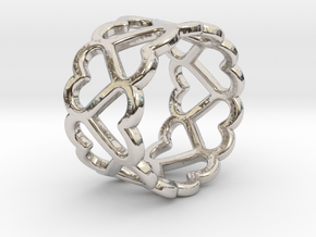The Ring of Hearts (14 Hearts) Size: Japanese 9 in Platinum