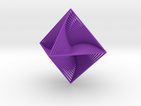 0048 Octahedron Line Design (10 cm) #002 in Purple Processed Versatile Plastic