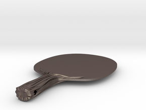 Ping Pong Paddle 1/4 Scale in Polished Bronzed Silver Steel