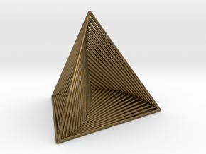 0046 Tetrahedron Line Design (5 cm) #001 in Natural Bronze