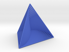 0046 Tetrahedron Line Design (5 cm) #001 in Blue Processed Versatile Plastic