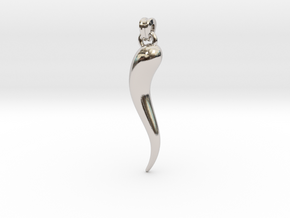 Cornicello Charm in Rhodium Plated Brass