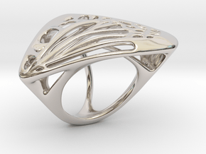 Butterfly Ring [ Size 7 ] in Rhodium Plated Brass