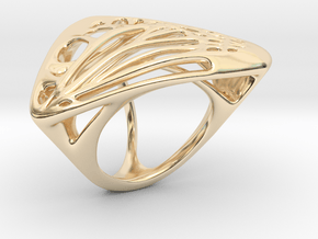 Butterfly Ring [ Size 8 ] in 14k Gold Plated Brass