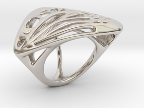 Butterfly Ring [ Size 8 ] in Rhodium Plated Brass