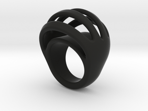 RING CRAZY 17 - ITALIAN SIZE 17 in Black Natural Versatile Plastic