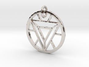ArcReactor SilverTriangle (35mm) PENDANT in Rhodium Plated Brass