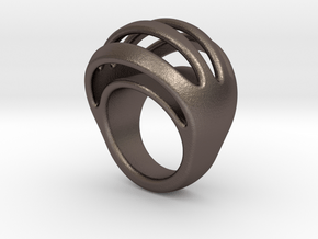 RING CRAZY 23 - ITALIAN SIZE 23 in Polished Bronzed Silver Steel