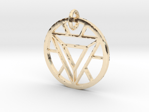 ArcReactor SilverTriangle (35mm) PENDANT in 14K Yellow Gold