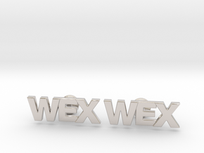 Monogram Cufflinks WEX in Rhodium Plated Brass