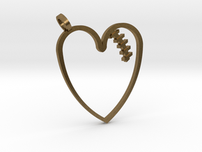 Mended Heart Pendant in Natural Bronze