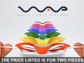 Wave Cable Holder - The smart cable organizer! in Orange Processed Versatile Plastic