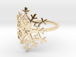 Snowflake Ring - US Size 08 in 14k Gold Plated Brass