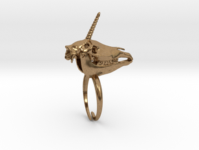 Unicorn Ring in Natural Brass
