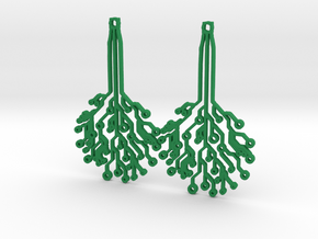 Circuit Tree Earrings in Green Processed Versatile Plastic