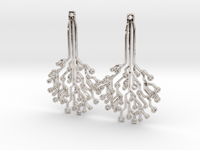 Circuit Tree Earrings in Rhodium Plated Brass