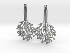 Circuit Tree Earrings in Natural Silver