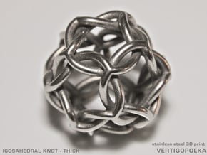 Icosahedral Knot thick in Polished Bronzed Silver Steel