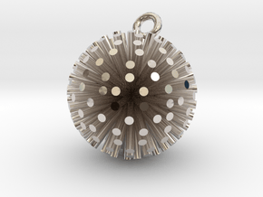 Sea Urchin Pendant in Rhodium Plated Brass