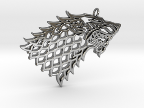 Stark Pendant in Fine Detail Polished Silver