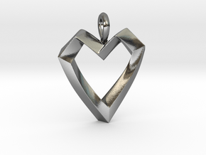 Impossible Love Pendant in Polished Silver