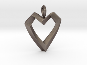 Impossible Love Pendant in Polished Bronzed Silver Steel