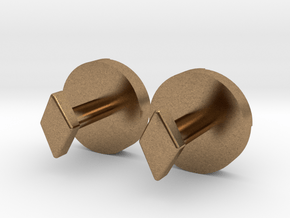 Shield Knot cuff links in Natural Brass