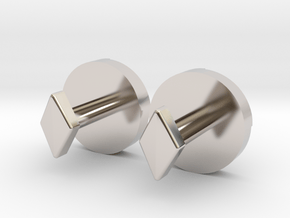 Shield Knot cuff links in Rhodium Plated Brass