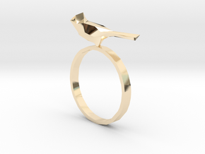 Poly-Bird Ring 5 in 14k Gold Plated Brass