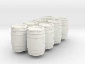 1-87 Whiskey Barrel in White Natural Versatile Plastic