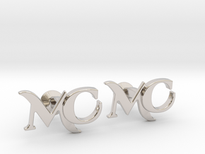 Monogram Cufflinks MC in Rhodium Plated Brass