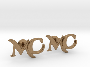 Monogram Cufflinks MC in Natural Brass