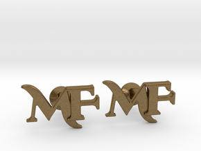 Monogram Cufflinks MF in Natural Bronze