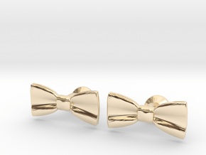 Bow Tie Cufflinks in 14k Gold Plated Brass