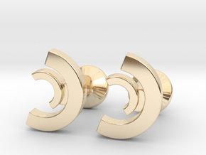 Custom Logo Cufflinks in 14k Gold Plated Brass