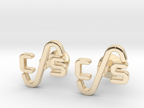 Custom Logo Cufflinks in 14k Gold Plated Brass