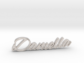 Daniella Name Pendant in Rhodium Plated Brass