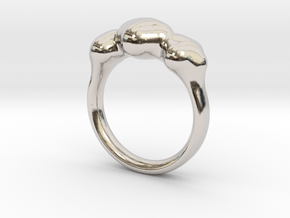 Push Ring - Size 6.25 in Rhodium Plated Brass