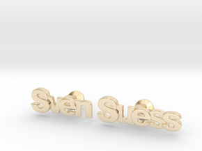 Custom Name Cufflinks - "Sven Suess" in 14k Gold Plated Brass