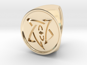 Elder Sign Signet Ring Size 7 in 14k Gold Plated Brass