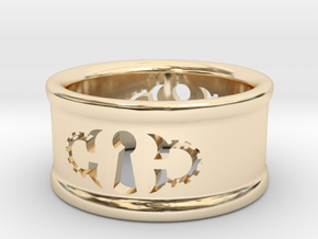 Custom Keyhole Steam: Ring Size 7 in 14k Gold Plated Brass