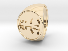 Custom Logo1 Signet Ring in 14k Gold Plated Brass