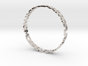OMG WTF Bangle in Rhodium Plated Brass