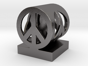 Peace on Peace Small in Polished Nickel Steel