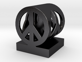 Peace on Peace Small in Polished and Bronzed Black Steel