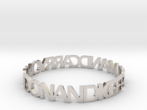 KEEP CALM AND CARRY ON AND ON AND bangle in Rhodium Plated Brass